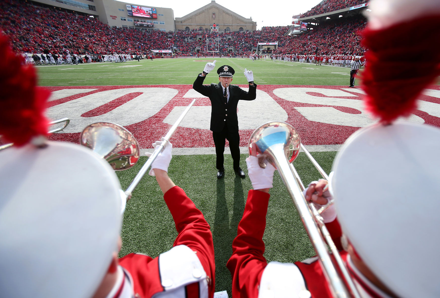 Leckrone on field, 2018